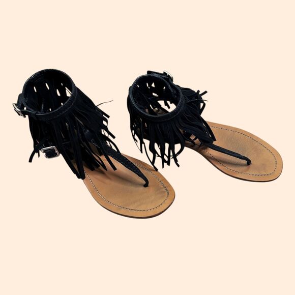 Prada Suede Frindge Sandals - Picture 1 of 12